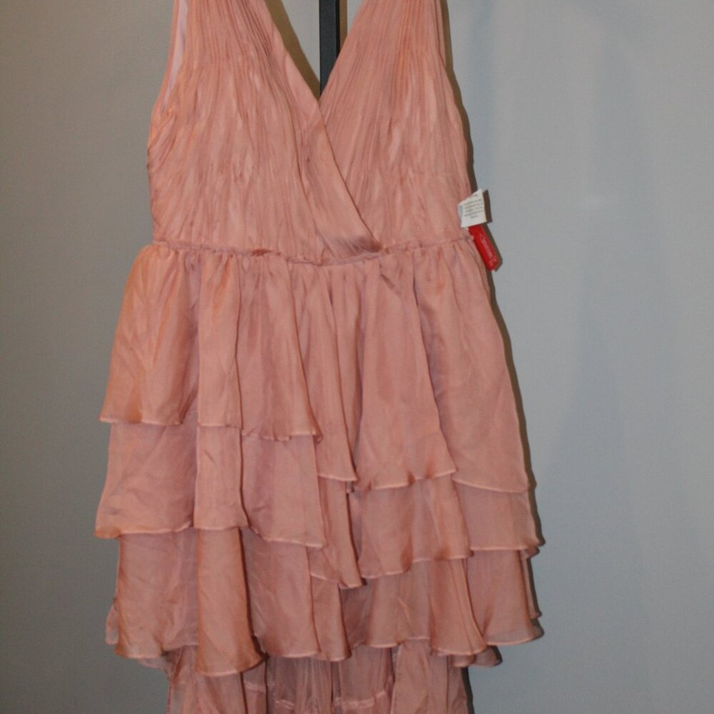 NWT IEENA for MAC DUGGAL 55320 Hi Low Ruffle‎ Gown Mauve Pink - Picture 4 of 7